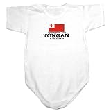 Baby Bodysuit White  Property Of Tongan Nation / Flag Transfer  Tonga Country 9 - 12 Months