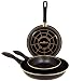 Magefesa Tuscany Black Matte (Gold) Enamel On Steel 7 Inch, 9 Inch & 11 Inch Fry Pan Set (3 Piece)
