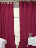 RIDEAU A OEILLETS 140x250 SATIN PRUNE/BORDEAUX