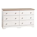 White and Natural Maple Double Dresser