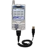 Coiled Power Hot Sync and Charge USB Data Cable w/ Tip Exchange for the Sprint Treo 650 - Gomadic Brand