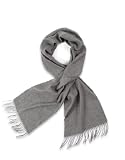Vincenzo Boretti Écharpe, classique - gris mélange, uni - effrangé