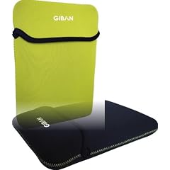 Netbookh�lle Neopren Notebook - Schutzh�lle Notebooktasche Laptoph�lle Wendeh�lle 2 in 1 Farbe: schwarz/limone