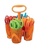 Fiskars 12-34667097 Class Pack 4-Cup Carrying Caddy with 24 Pairs of 5-Inch Blunt-Tip Scissors