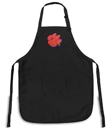 Clemson Apron NCAA College Logo Black Clemson Tigers TOP RATED for Grilling, Barbecue, Kitchen and Cooking Best Unique Gifts for a Man, Men, HIM HER Women, Ladies. GIFT IDEA!