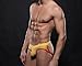 Demarkt Men's Underwear Breathable Briefs G-string Thong Large Yellow
