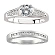 14K White Gold Diamond Wedding Set Semimount - 0.45 Ct. - CENTER STONE NOT INCLUDED