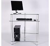 32" Glass and Aluminum Computer Desk