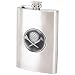 Maxam 8oz Stainless Steel Flask With Embossed Golf Emblem Polished Finish On Top Bottom