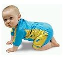 Sun Protective Unisuit - Yellow/Blue: 2/3 T