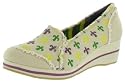VOLATILE Dorie Fleur Womens Distressed Edge Canvas Fleur de Lis Wedge Platform Shoes Mardi Gras