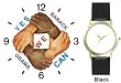 Black & White Hands and Forearms Interlocking - Yes We Can No.1 - President Barack Obama Commemorative - WATCHBUDDY&reg; DELUXE TWO-TONE THEME WATCH - Arabic Numbers - Black Leather Strap-Size-Women's Size-Small