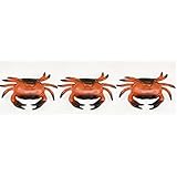 3 Hard Plastic CRAB Decorations/LUAU PARTY DECOR/CLAM BAKE/BEACH/8.5" X 5" SET OF Three