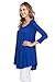 Frumos Womens 3/4 Sleeve Comfy V-Neck Tunic Top