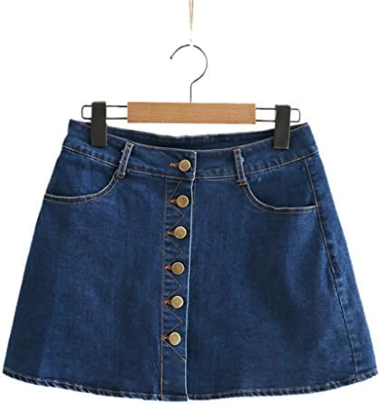 FWSZZFTD The Summer New South Korean Small Fresh Button A Skirt Denim Skirt for Women