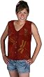 Button Blouse - Rayon Batik - Amber Dragonflies