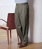 Wrinkle-Resistant Cotton Twill with Side Elastic Pleated Pants