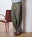 Wrinkle-Resistant Cotton Twill with Side Elastic Pleated Pants