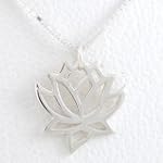 SAVE $10 - Cut Out Design Lotus Flower Pendant in Sterling Silver on 16" Box Chain, #8452 $20.00