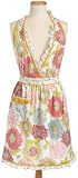 DII Summer Blooms Print Full Apron, Soft Floral Pattern with Front Pocket and Ruffles at Neck and Bottom