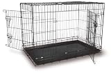 2 door fold flat black dog cage 30