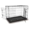 42" 2 door fold flat black dog cage EC42 + bed + travel bowl