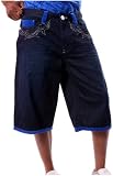 Coogi Young Men's Face Pattern Denim Short