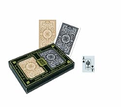 KEM Arrow Black and Gold Bridge Size Jumbo Index Playing Cards