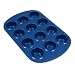 Silicone Solutions 12 cup Mini Muffin Pan, Blue