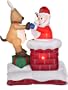 Gemmy 11219 Animated Airblown Inflatable - Deer Pulling Santa from Chimney, 6 Feet Tall