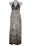 #1: langes Kleid Sommerkleid Strandkleid Zebra-Look bb Gr. M