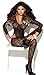 Elegant Moments Women's Long Sleeve Lace Body Stocking with Open Crotch