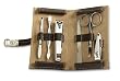 Brown Leather 6 Piece Travel Manicure Set-BB172