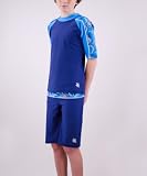 Tuga UPF 50+ Boys Breaker Short Sleeve Shirt and South Swell Shorts in Tiki (UV Sun Protective)