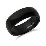 Mens Black Engravable Stainless Steel Ring Band Sizes 5 to 15