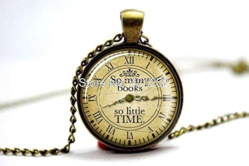 Pretty Lee 2015 Fashion So Many Books So Little Time - Bookworm Quotation Necklace Glass Photo Cabochon Necklace Christmas gift