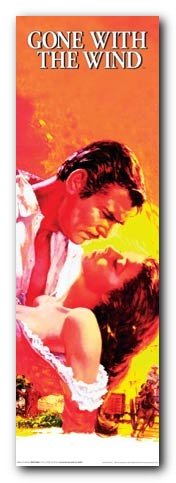 (12×36) Gone with the Wind Rhett Butler and Scarlett O’Hara Embrace Movie Poster Print