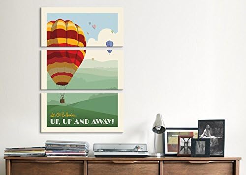 USMONON Fashionable ADG189 SoN Hot Air Balloons by Anderson Design Group 3-Piece Canvas Print, 60 by 40-Inch, 1.5-Inch Deep