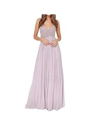 V-neck Elasticized   Waistline Cocktail Spaghetti Strap Pleated Lace Backless Chiffon/Polyester Evening Dress/Prom Dress/Maxi Dress 