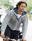PlayBack Mens 10 oz Full-Zip French Terry Hoodie with Inside Stripe. 9974