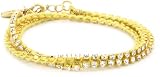 Ettika Gold Colored 3x Wrap Rhinestone Crystal Light Yellow Tennis Bracelet