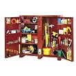 JOBOX 697990 Extra Heavy-Duty 2-Door Utility Cabinet with Tall Open Storage Area