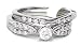 14kt White Gold Round Brilliant Natural Diamond Solitaire with Accents Bridal Engagement Wedding Rin