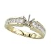 Jewelry : 14K Yellow Gold 5/8 ct. Princess Cut Diamond Semi Mount Engagement Ring