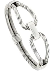 Sterling Silver Spiral-inspired Bangle-bracelet, Loops, 9/16 inch wide