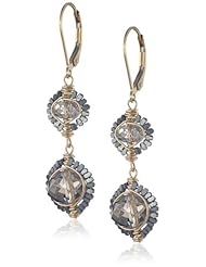 Dana Kellin Champagne Crystal Double Drop Earrings