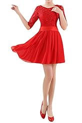 Lace Elbow Length Sleeves Cocktail Short Bandage Dress/Prom Dress 