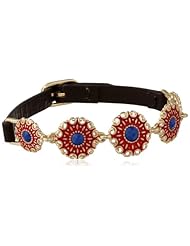 NINE WEST VINTAGE AMERICA "Full Bloom" Worn-Gold Tone Buckle Motif Bracelet, 8.5"