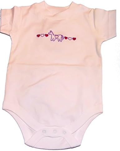 Cowgirl Baby Creeper Romper Embroidered Hearts and Horses (24 Months)