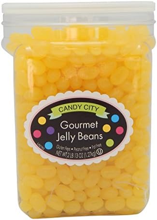 Gourmet Jelly Beans in Resealable Container, 2 Pounds (Yellow - Lemon)